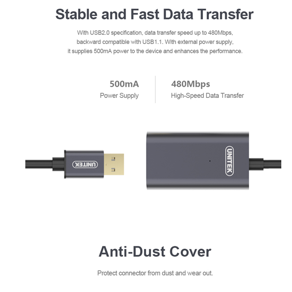 Cáp USB Nối Dài 2.0 (15m) Extension Unitek (Y - 261)